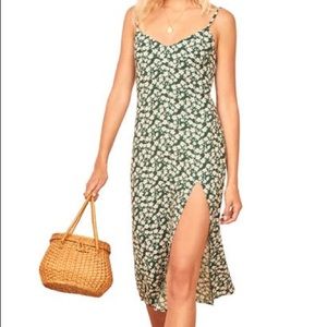 Reformation Crimini Midi Slip Dress Cilantro Green | Sz 0